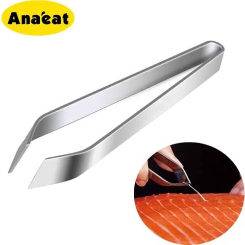 ANAEAT Stainless Steel Fishbone Fur Bones Tongs Food Animal Feather Plucking Remover tool Kitchen Supplies Hair Remover Pliers