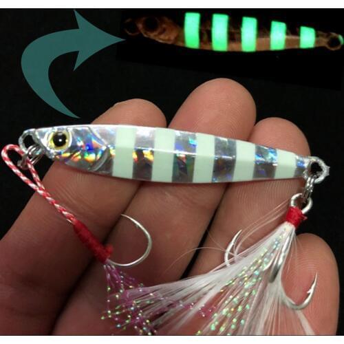 Fishing Glow Jigs 15g/5.5cm 7g/10g/20g/25g Jigbait Lure Shore Cast Decoys Metal Bait Artificial Lures 1 Piece Sale
