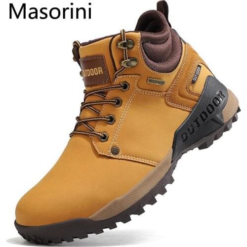 Outdoor 2020 Men Sneakers Non-slip Hiking Boots Winter Waterproof Men Military Boots Comfortable Men Boots Work Shoes Size 40-46