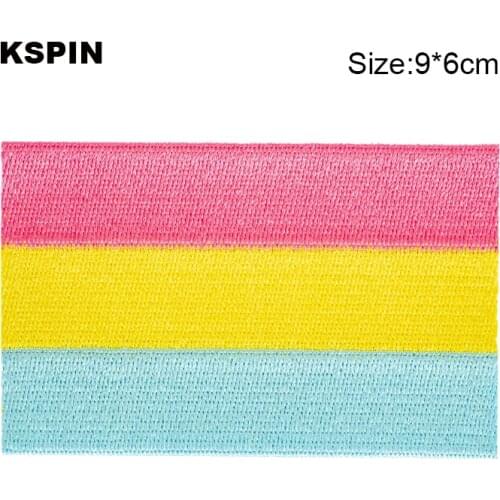 6.3*9cm Pansexual pride Embroidery Patches Iron on Saw on Transfer patches Sewing Applications for Clothes in Home&Garden