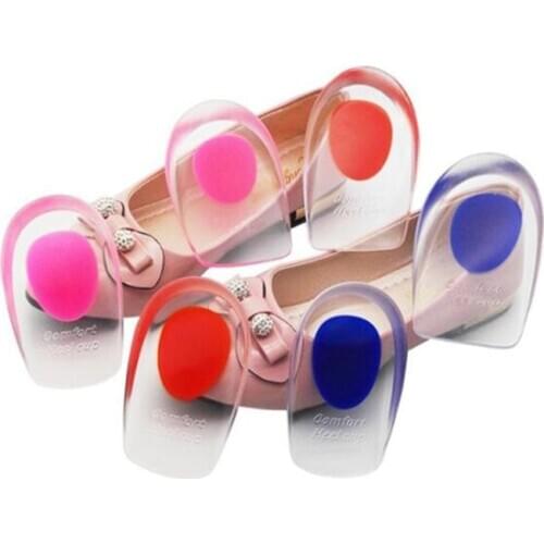 Women Soft Silicone Gel Insoles for heel spurs pain Foot cushion Foot Massager Care Half Heel Insole Pad Height Increase