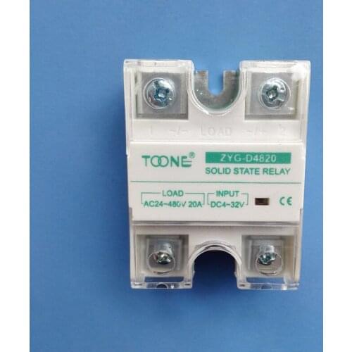 Zhuo a relay ZYG-D4820 single-phase AC DC-AC solid-state relay SSR DC-controlled AC 20A AC24-480V DC4-32V