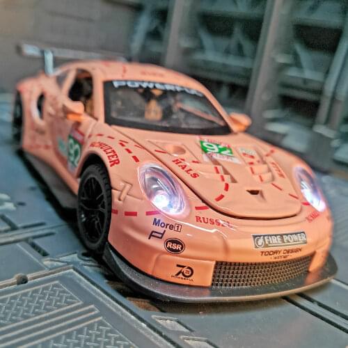 1:32 Porsche 911 RSR Le Mans TRACK Alloy Car Model Diecast & Toy Vehicles Simulation Metal Sports Car Model Collection Kids Gift