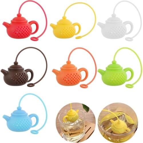 1Pcs Creative Teapot-Shape Tea Infuser Strainer Silicone Tea Bag Leaf Filter Diffuser Teaware Kitchen Gadget Teapot Accessory