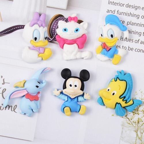 100pcs/lot Kawaii Resin Cartoon Animal Duck/Fish/Cat Flatback Cabochon For Scrapbooking Craft Headwear DIY Decorative Accessary