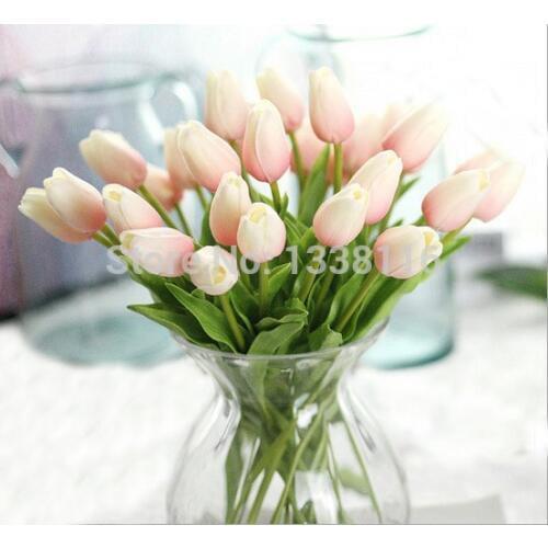 16pcs/lot New PU Real Touch Mini Tulips Artificial PU Flowers Wedding Home Decorative Flowers 9 Color (no Vase)