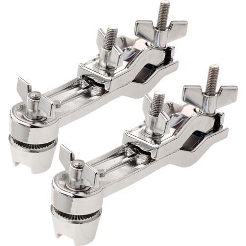 2Pcs Heavy Duty Drum Clamp Extension Clamps Mount Holder for Percussion Instruments Parts Accessory