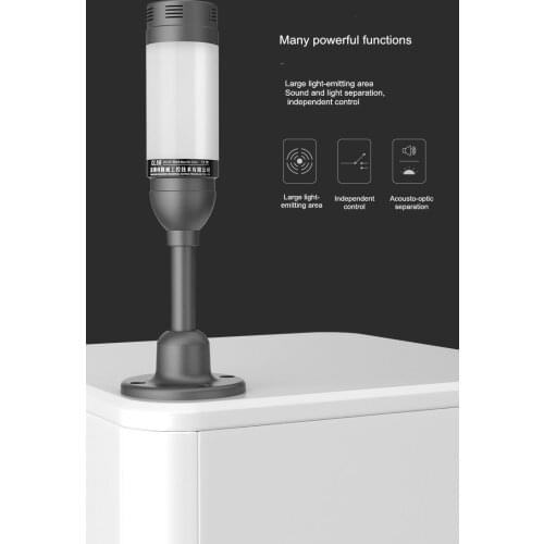 Dia 50mm 3 colors in 1 Layer Waterproof Warning Light with Buzzer Signal Light Sound Light Alarm Lathe Indicator Light 24v12v