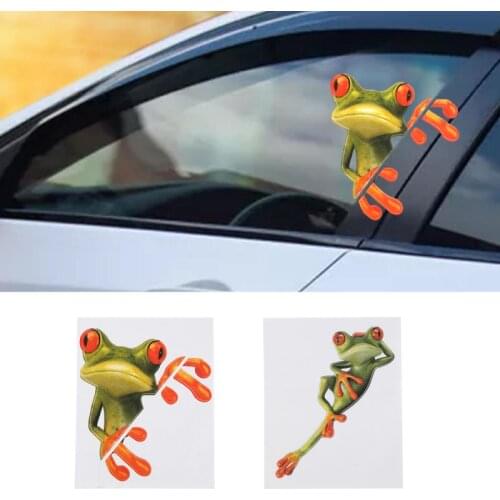 3D Car Stereo Frog Sticker Funny Cute Green Decal Car-styling Automobile Window Decoration car Accessories Auto Products