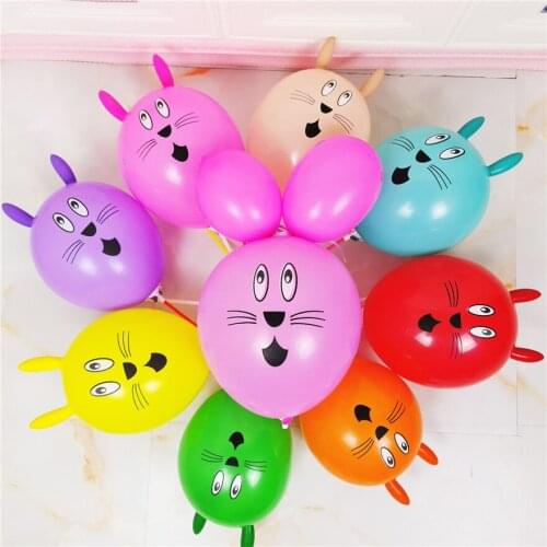 5-20Pcs/lot 12inch Cute Funny Rabbit Smiley face latex balloons Birthday Party decoration Inflatable balloon Baby Shower Globos