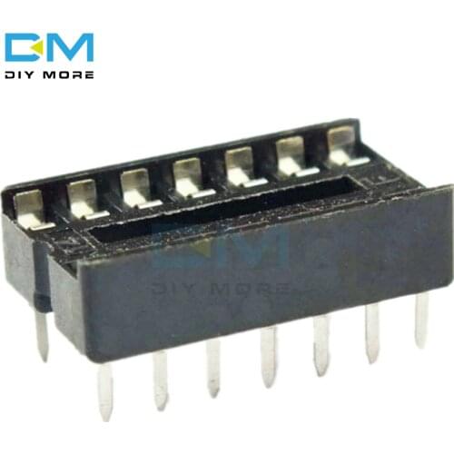 50PCS 14 Pin 14P 14pin DIP IC Socket Adaptor Solder Type Socket Pitch Dual Wipe Contact DIP-14