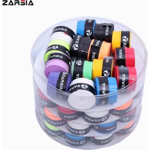 60 pcs/lot) ZARSIA Sticky feel Tennis Racket Grip Anti-skid Sweat Badminton Grips Racquets Viscous Overgrip Film Sweatband