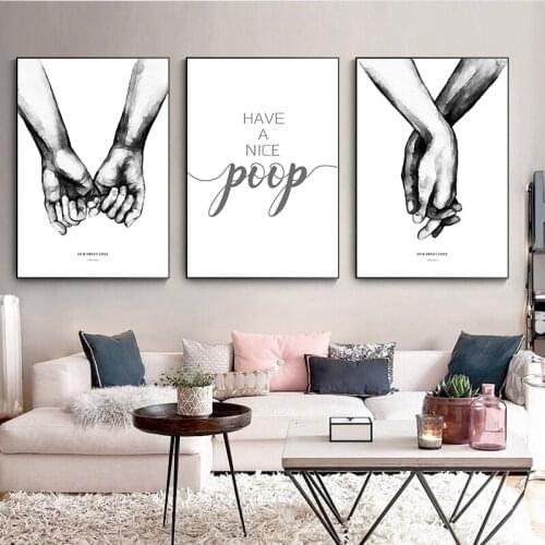 Abstract Black And White Sketch Canvas Art Posters And Prints Nordic Lover Holding Hands Canvas Paintings Home Wall Art Pictures