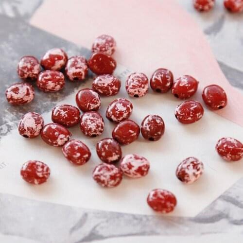 Acacia red mottled cute love resin peas beads imported from Japan diy handmade earrings accessories materials