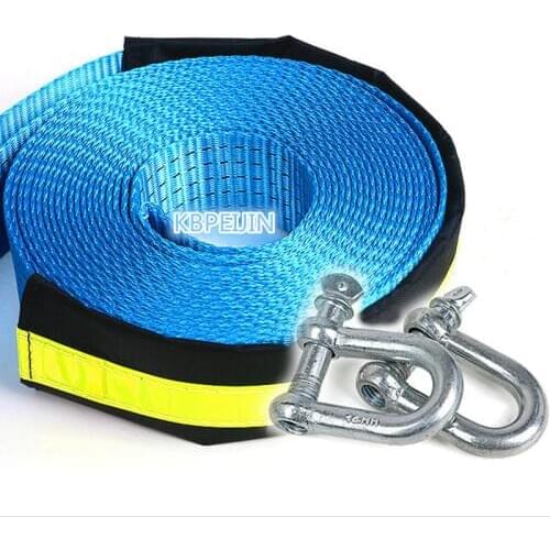 5M 8Tons Auto Emergency Reflective Car Towing Rope With U Steel Shackle for Lada kalina granta priora niva largus accessories
