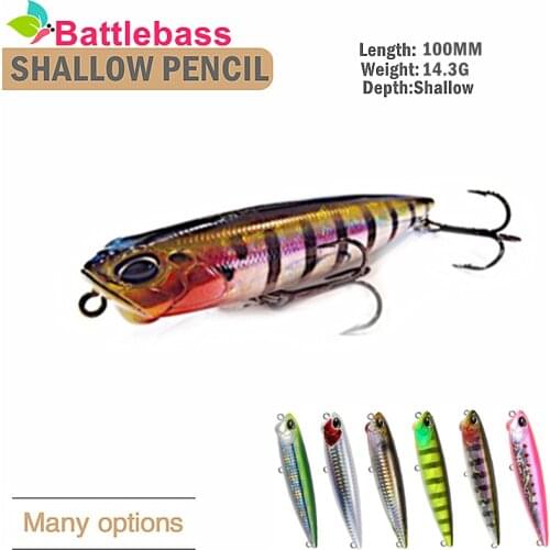 BATTLEBASS 2021 NEW 1PC Pencil 65 Fishing Lures 100mm 14.3g Artificial Hard Bait Floating Stickbait Bass Trout Fishing Tackle