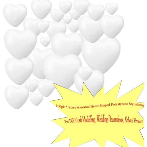 Free shipping high density heart modelling polystyrene styrofoam Kids kindergarten DIY craft foam ball tree ornaments clay mould