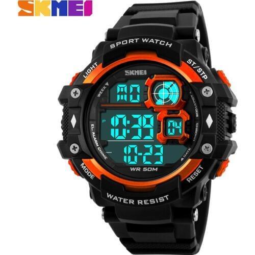 SKMEI Sports Brand Digital Mens Watches 50m Waterproof Fashion Casual Student Outdoor Wristwatches LED Military Watch 1118