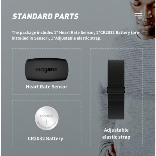 Magene Mover H64 Heart Rate Sensor Dual Mode ANT+ and Bluetooth Bike Computer Bike with Chest Strap Wahoo Garmin Motion Detector