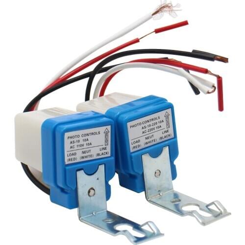 220V/110V/24V/12V Auto On Off Photocell Street Light Switch Photoelectric Switch 50-60Hz 10A Photo Control Sensor Switch