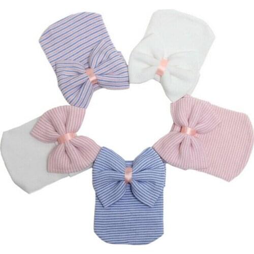 Hot Fashion Newborn Toddler Kids Baby Boys Girls Striped Turban Cotton Beanie Hat Winter Cap