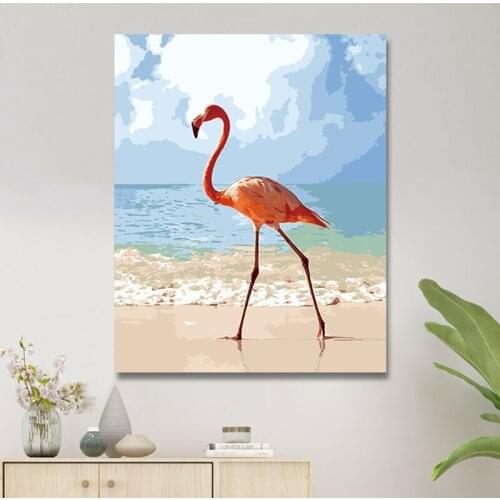 Oil Painting By Numbers Animal On Cotton With Frame Handmade Drawing For Adults Picture Coloring Decoration Art