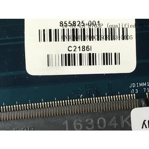 KEFU ,AVAILABLE. 855825-001 motherboard for HP 15-AU mainboard, (ONBOARD PROCESSOR I3-5005U ),QUALIFIED OK