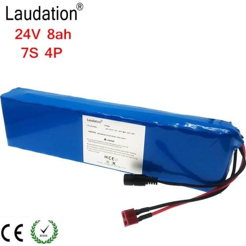 Laudation 24V Battery 24V 8ah Lithium Battery For Electric Bicycle With 15A B M S For Electric Bicycle With Less Than 350W Motor