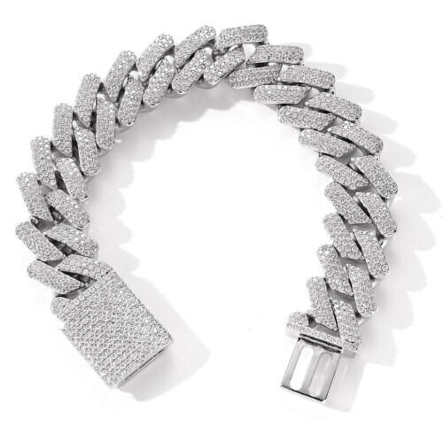 20MM Iced Out Chains Bracelet for Men Luxury Miami Micro Pave Zircon Bracelets Fashion Hip Hop Rock Jewelry
