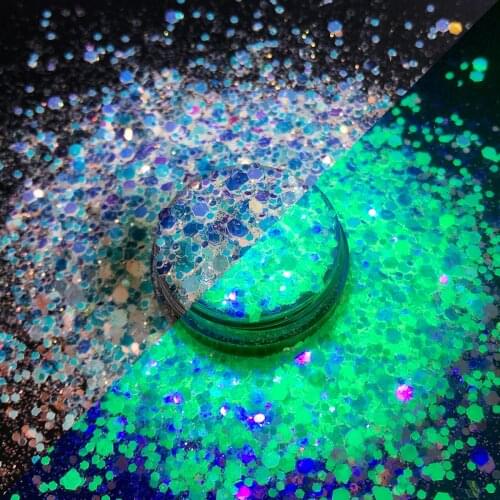 Bulk pretty Opal fine chunky Glitter New Chunky mix glitter glow in the dark