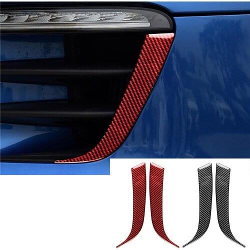 Fit For Porsche Macan 2014-2021 Real Carbon Fiber Daytime Running Lights DRL Under Trim Decorative Cover Car Accessories