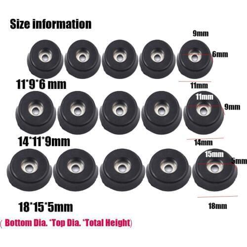 20pcs Black Rubber Feet Chair Floor Protector Non-slip Furniture Feet Table Leg Cover Cabinet Bottom Pads Funiture Legs