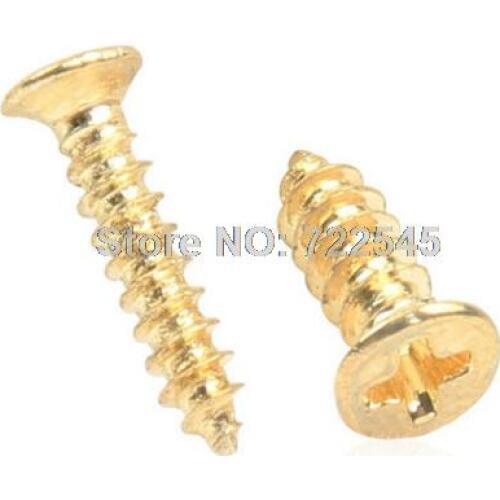 M2.6x8 Self Tapping Screws Small Philips Countersunk Head Flat Steel Golden Jewelry Box Screws Pack 1000