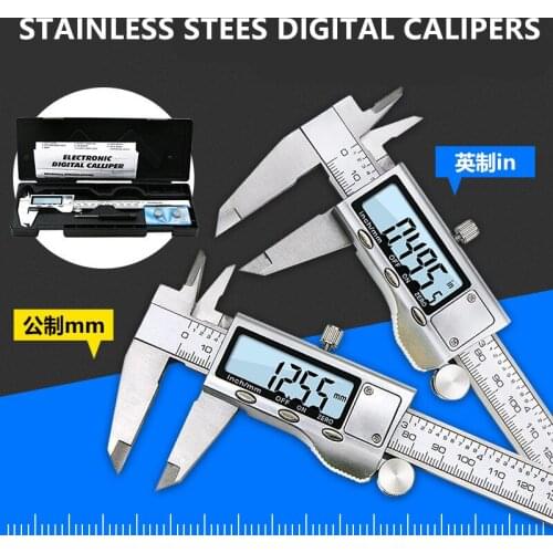 All Metal Stainless Steel Electronic Vernier Caliper Digital Calipers 0-150 mm Measuring Instrument 1PCS