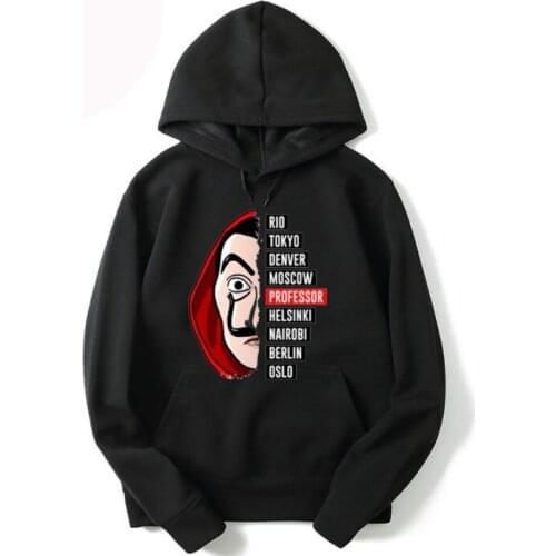 2020 La Casa De Papel Printed Hooded Sweatshirt Top Cosplay Costumes Top Unisex Funny Top Fashion Female Clothes T-shirt
