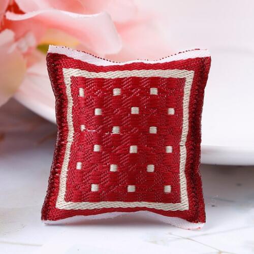 1:12 Turkish Square Pillow Miniature Dollhouse Bedroom Furniture Accessories Miniature Red Square Pillow Doll House