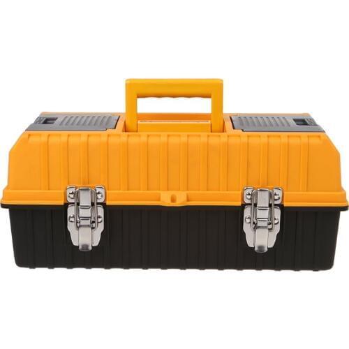 1pcs 17 Inch Large Plastic Tool Box Three Layer Storage Box Hardware Toolbox Home Multi-function Car Repair Container Case