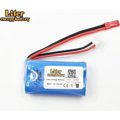 10pcs/lot 7.4V 1500mAh 14500 high-rate lithium battery flywheel FT007 remote control boatt F1 Syma remote control aircraft