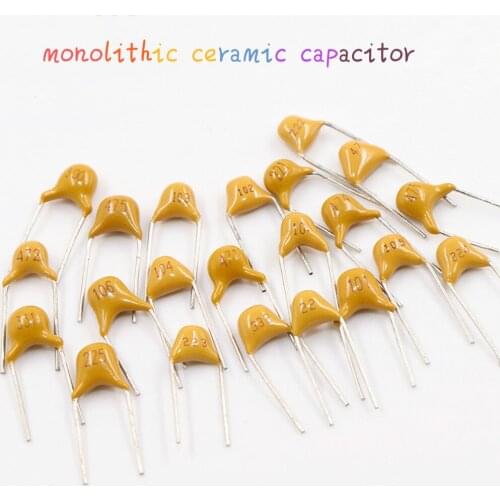 100Pcs 22PF 47NF 220NF 1NF 4.7UF 1UF 100NF 330NF 0.1UF 102 104 105 106 103 473 334 50V monolithic ceramic capacitor 10PF ~ 10UF