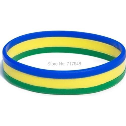 1000PCS striped Gabon wristband silicone bracelets free shipping by FEDEX