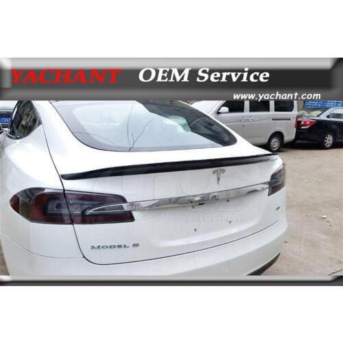 Car-Styling New Accessories Fiber Glass FRP Trunk Spoiler Fit For 2014-2015 Tesla YC Design Type I Rear Trunk Spoiler Wing