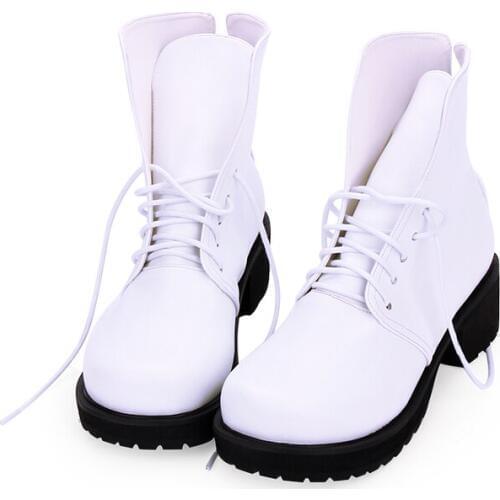 Angelic imprint Punk style Booties Ankle lolita Boots Black Leather Platform shoes Size 35-46 8353