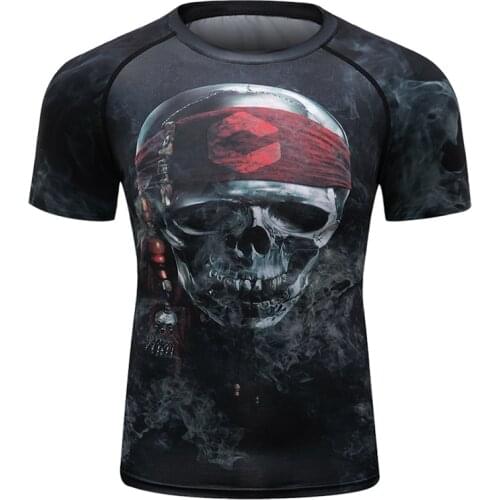 Cody Lundin New Design Digital Printed Tops Fitness Rashguard Workout Short Sleeve For Men