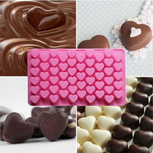 DIY 55 Holes Heart Shape Soft Silicone Cake Mold Baking Mould Chocolate Decoration Silicone Kitchen Baking Tools