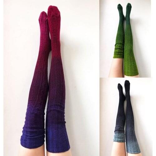 Long Knee Sock Women 2021 Autumn Winter Knitted Socks Stockings Casual Cotton Thigh High Over Knee High Socks Leg Warmers