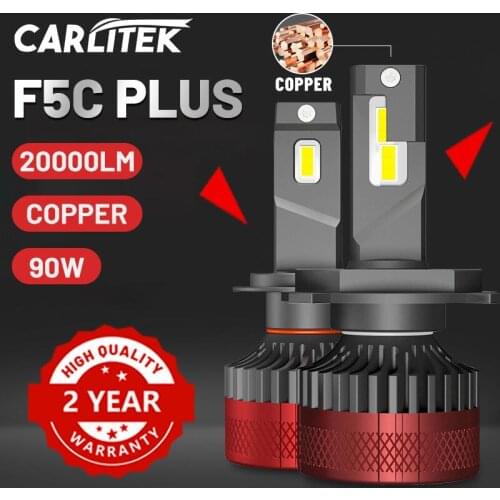 CARLITEK F5 F5C Plus H1 H4 H7 Led Car Lamps 90W H8 H11 Headlight Bulbs 20000LM 9012 HB3 9005 HB4 9006 Car Lights For Auto 6000K