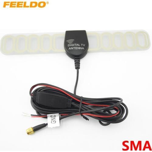 FEELDO 1Set Car SMA Connector Active TV Antenna Aerial With Built-in Amplifier For Digital TV #AM959