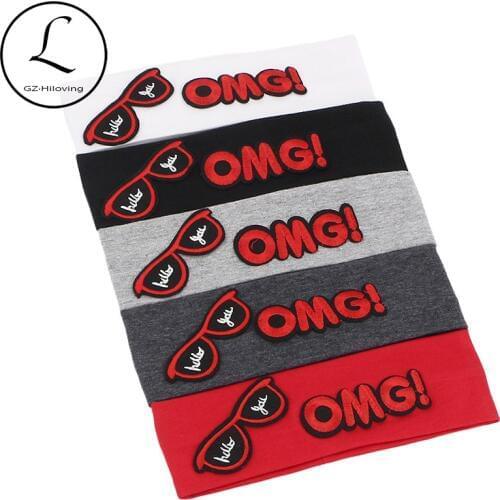 GZHilovingL Cute Letter Cotton Stretch Headbands for Baby Girls Boys Summer Autumn Girls Eyeglass Headwear Hair band Accessories