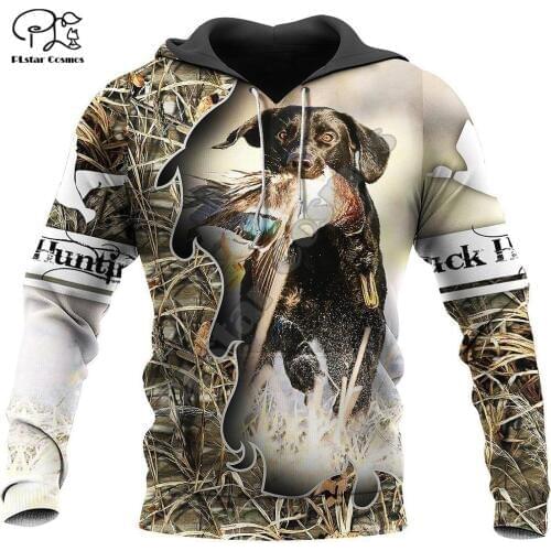 PLstar Cosmos Duck Hunting Animal Hunter Camo Tattoo Dog Tracksuit Pullover Streetwear 3DPrint Zip/Hoodies/Sweatshirts/Jacket A8