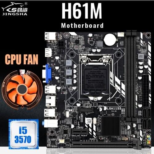 LGA 1155 Motherboard Kit for Intel Core i7 / i5 / i3 / Pentium / Celeron LGA1155 M-ATX Intel with I5 3570 CPU and Heat Sink